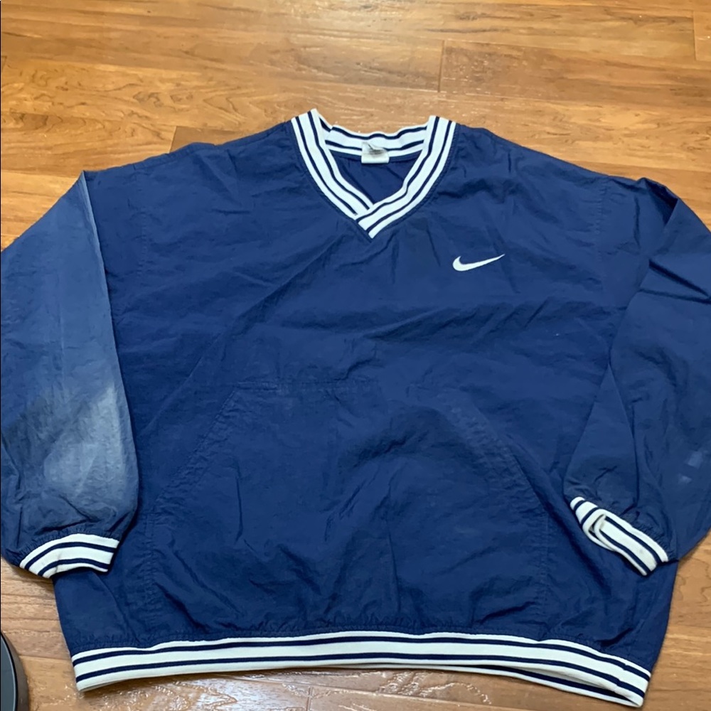 Vintage Nike Navy V-Neck Windbreaker Pullover
